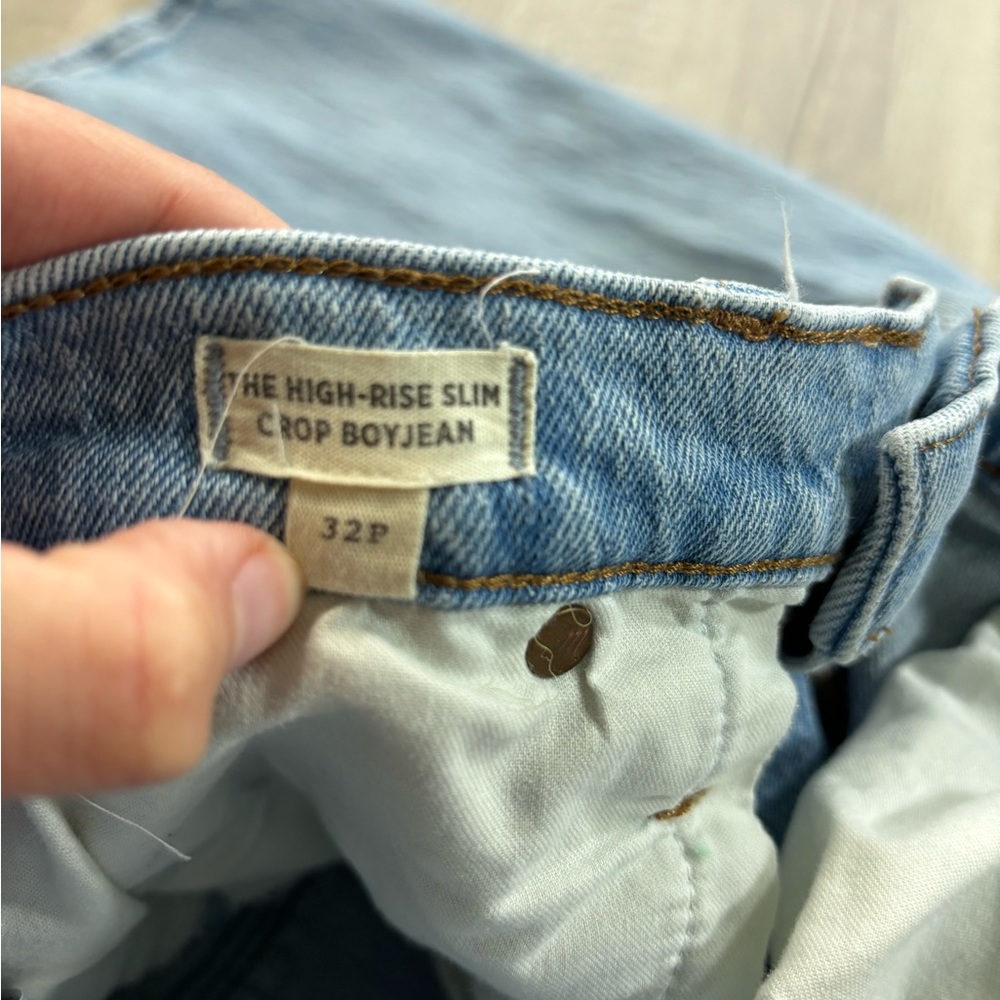 Madewell The High Rise Slim Crop BoyJean Size 32P - Picture 2 of 6